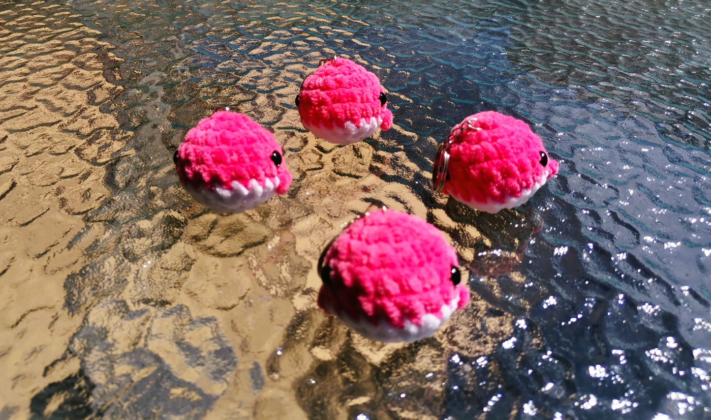 Handmade Crochet Plush – Pink Whale