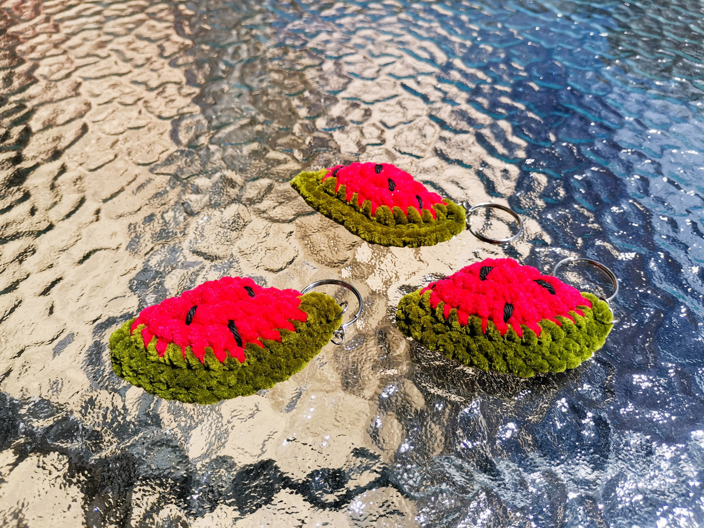 Handmade Crochet Plush – Mini Watermelon Slices
